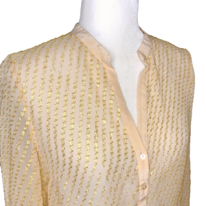 Zara sheer blouse with gold flecks
